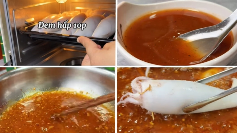 Hấp mực và làm nước sốt