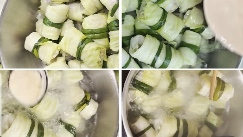 Nấu bắp cải cuộn thịt