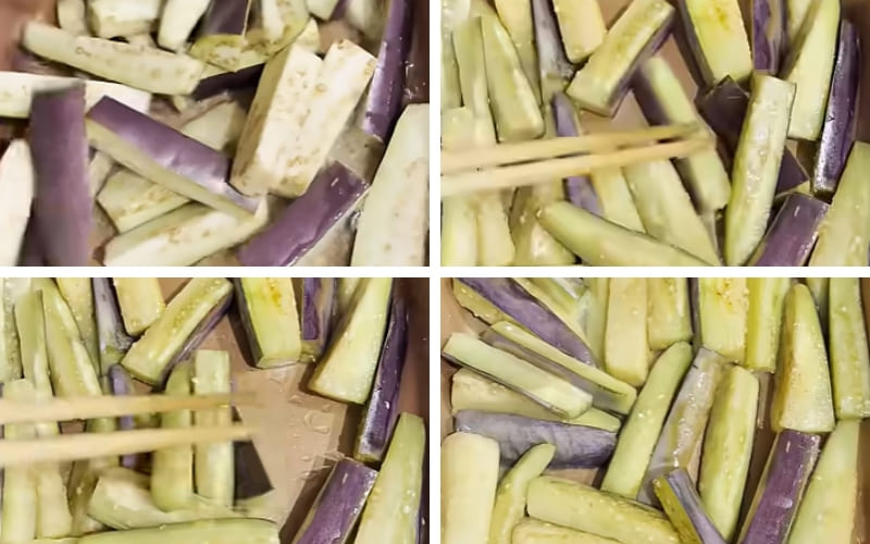 Cà tím chiên giúp giữ độ mềm.