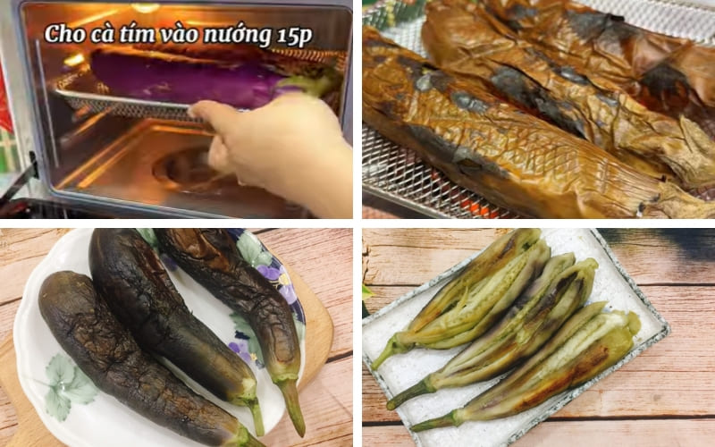 Cà tím nướng chín mềm và dậy mùi.