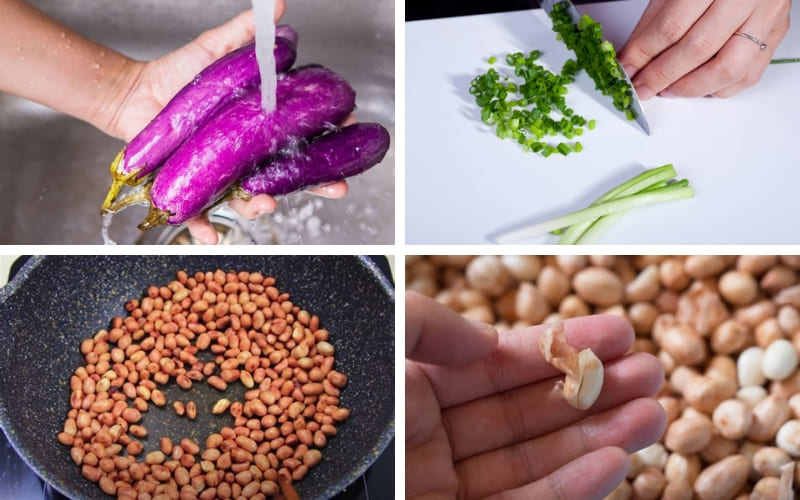 Nguyên liệu được rửa sạch và chuẩn bị gọn gàng.