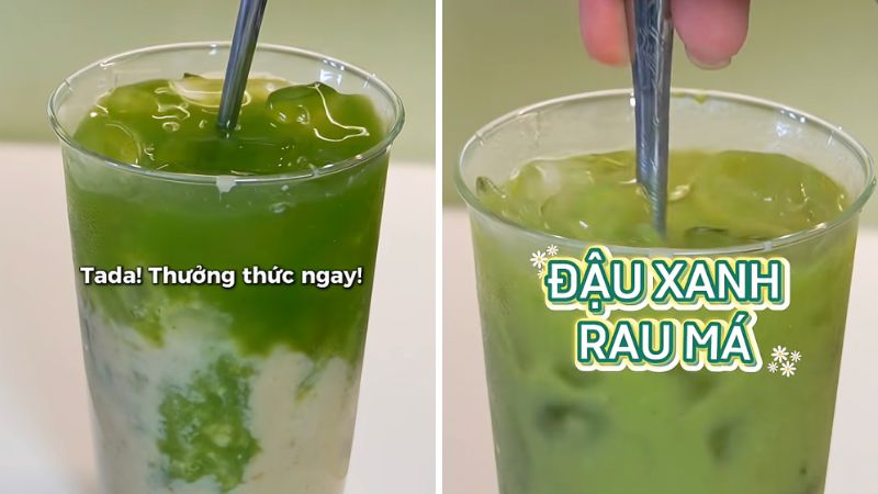 Thưởng thức rau má đậu xanh