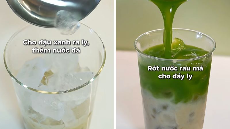 Thành phẩm rau má đậu xanh