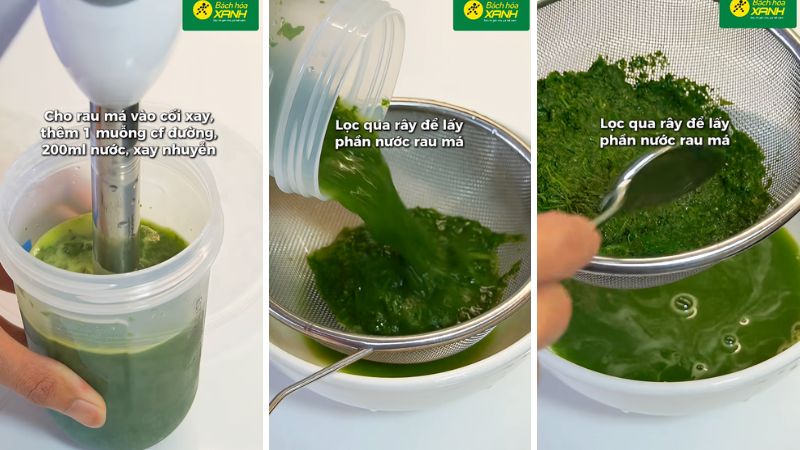Xay lấy nước rau má