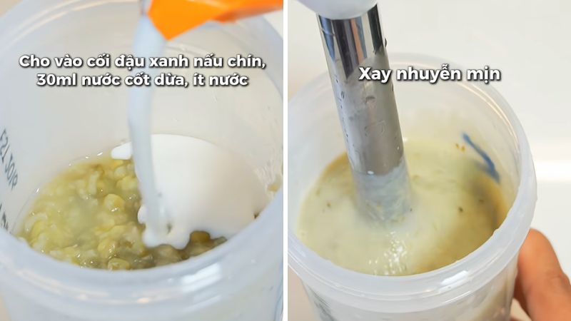 Xay hỗn hợp đậu xanh cốt dừa