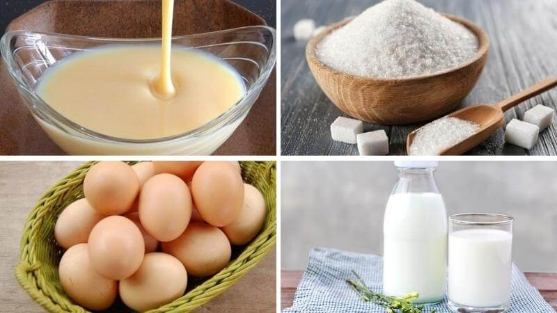 Nguyên liệu làm bánh flan