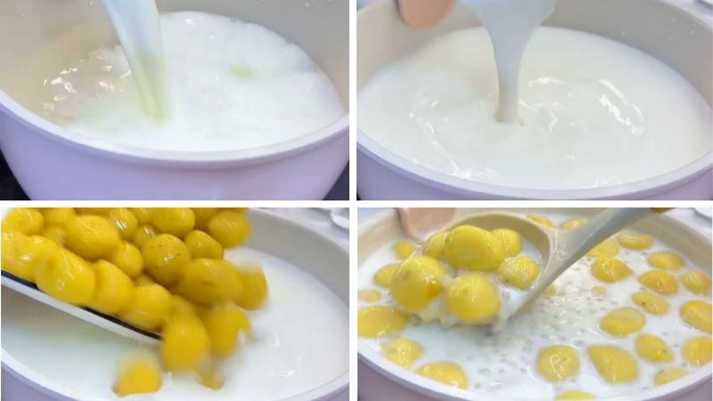 Nấu chè chuối nước cốt dừa