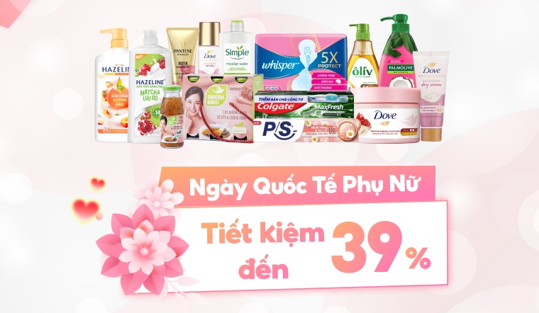 Mừng ngày Quốc tế phụ nữ 8/3, ưu đãi đặc biệt giảm đến 39%