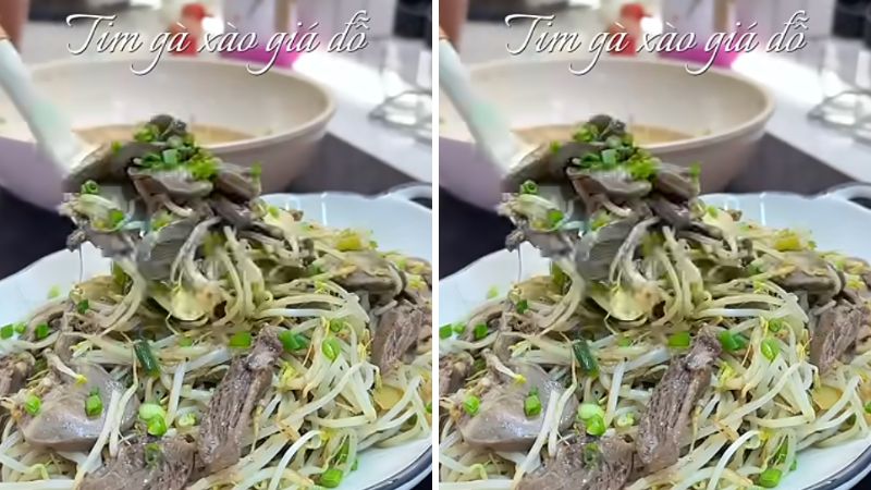 Thưởng thức tim gà xào giá Thưởng thức tim gà xào giá