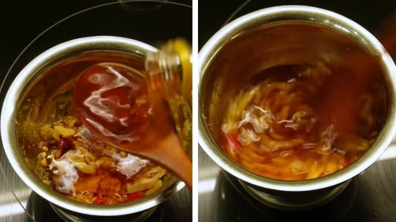 Giã mắm và chế biến hỗn hợp sốt thần thánh