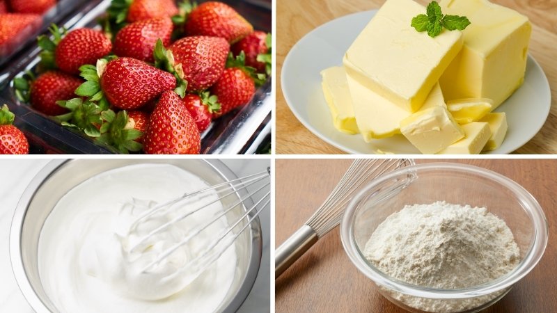 Nguyên liệu làm mochi dâu tây