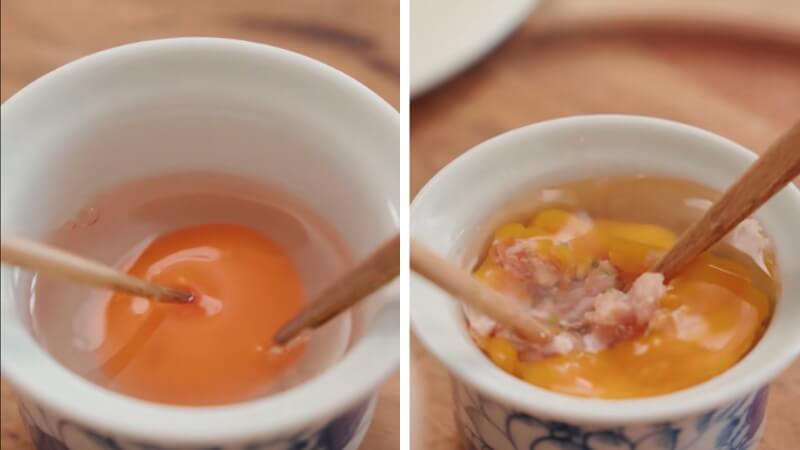 Nhồi thịt vào trứng