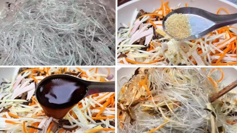 Xào miến và nêm nếm gia vị