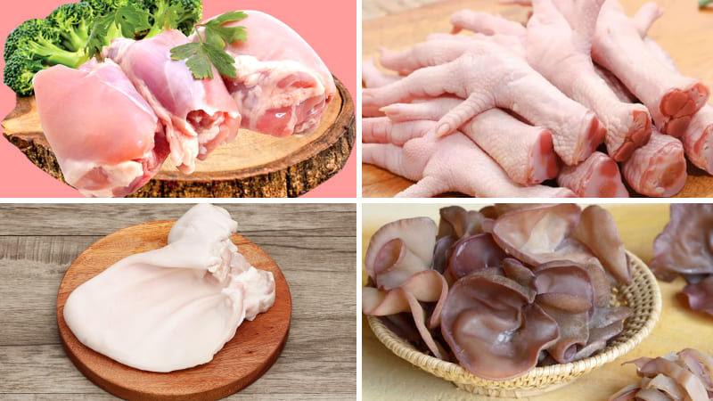 Nguyên liệu làm giò gà xào