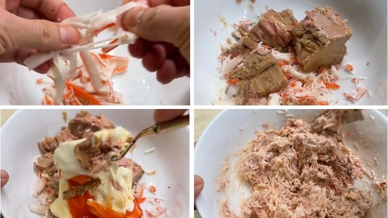 Chuẩn bị nhân cá ngừ