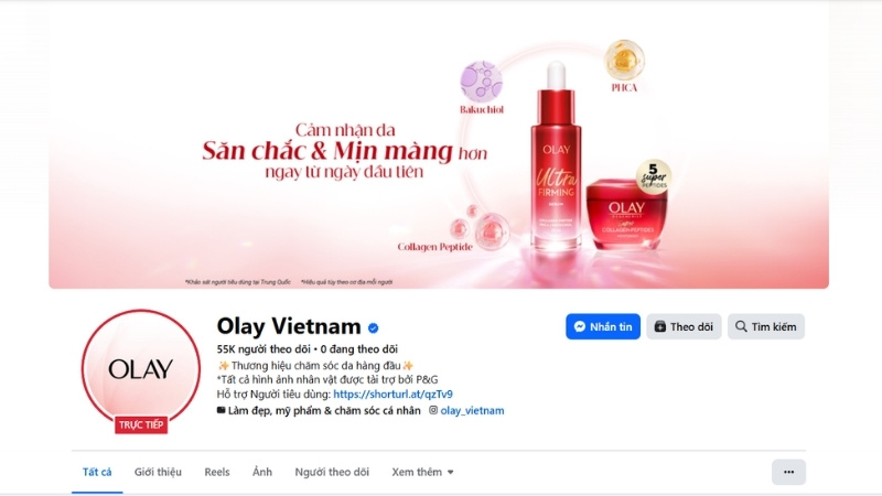 Fanpage chính thức của Olay Việt Nam Fanpage chính thức của Olay Việt Nam