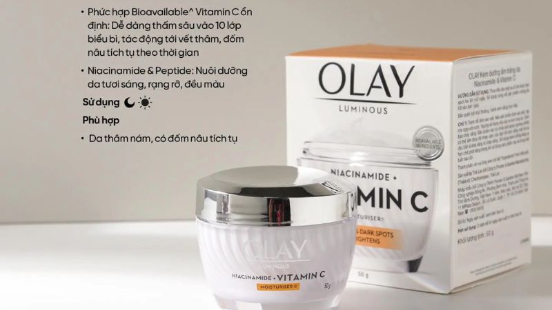 Thành phần của kem dưỡng da Olay Luminous Niacinamide + Vitamin C Thành phần của kem dưỡng da Olay Luminous Niacinamide + Vitamin C