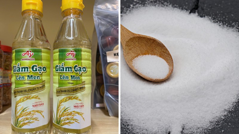 Giấm gạo và đường thay thế rượu Mirin