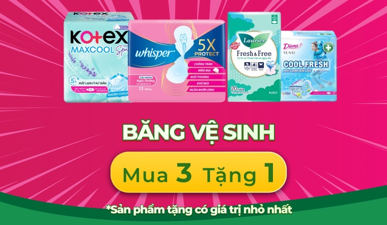 Từ 05/03 - 17/03/2026, Băng vệ sinh MUA 3 TẶNG 1 cực 'hời'