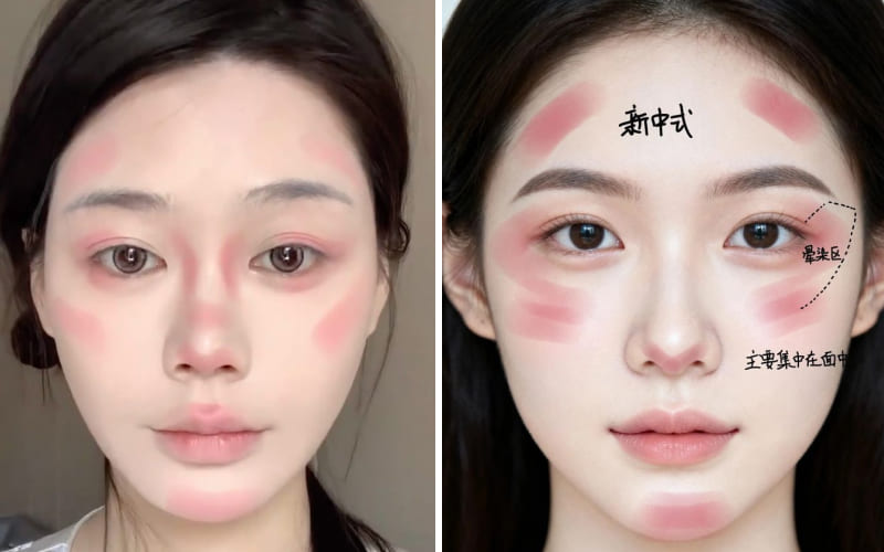 Cách đánh má hồng thác nước phù hợp từng dáng mặt