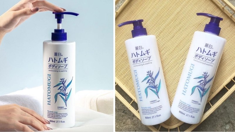 Sữa tắm Hatomugi nổi bật với chiết xuất hạt ý dĩ giúp dưỡng trắng và cấp ẩm dịu nhẹ