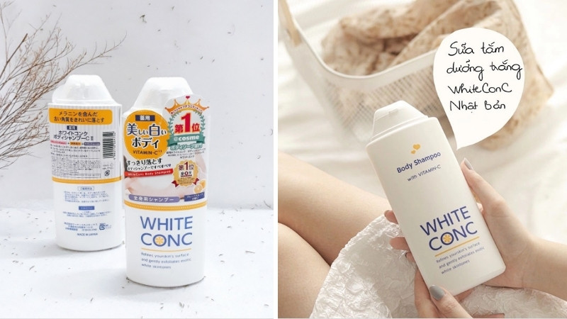 Sữa tắm White Conc Body chứa hàm lượng Vitamin C cao giúp dưỡng trắng và mờ thâm