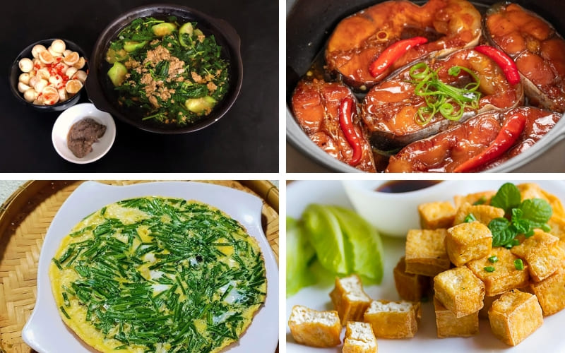 Thực đơn đa dạng giúp bữa ăn thêm hấp dẫn.