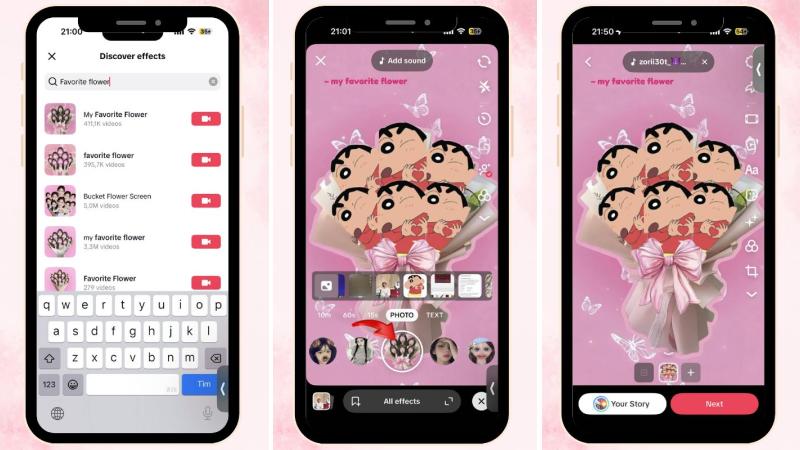 Nhập từ khóa "Favorite Flower" và áp dụng