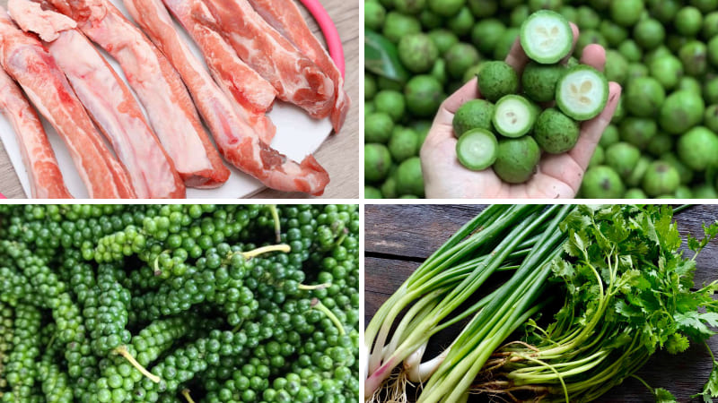 Nguyên liệu làm Sườn om sấu