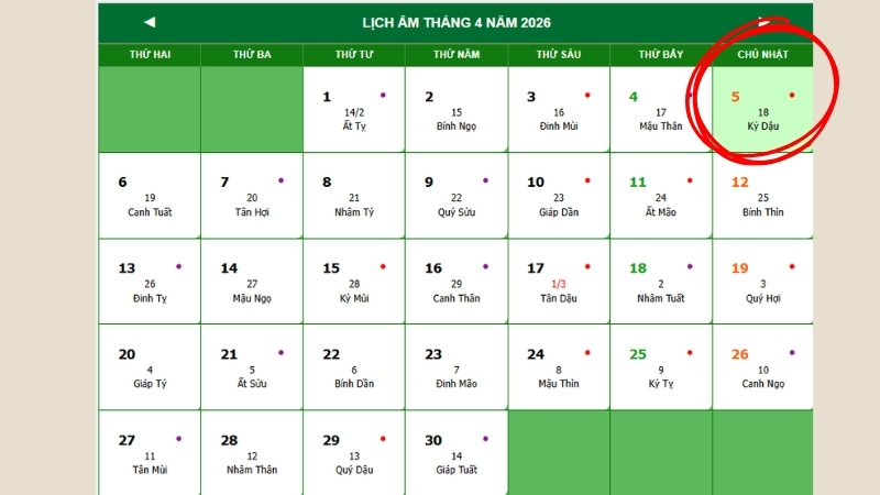 Lễ Thanh minh 2026 vào ngày 05/04 dương lịch