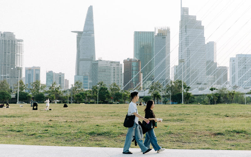 Khu vực đi bộ và thư giãn ven sông