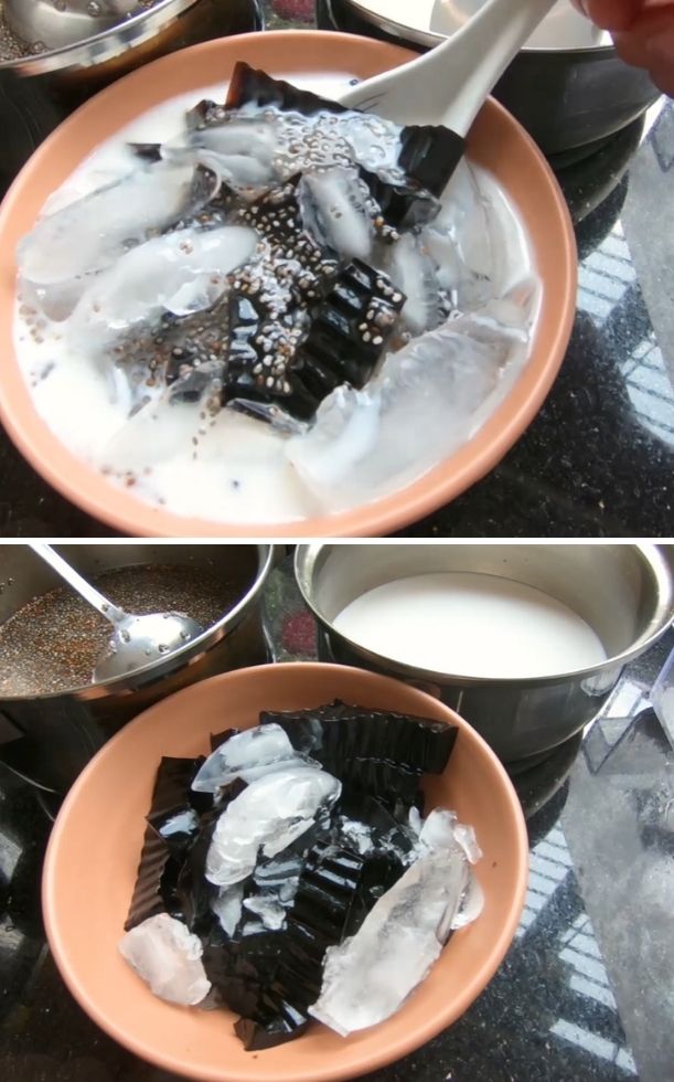 Cách làm sương sáo hạt chia giải nhiệt tức thì, thạch dai giòn sần sật cực dễ