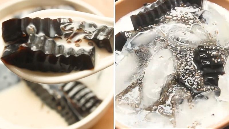 Bước 1: Ngâm và hòa bột sương sáo