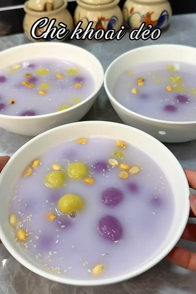 Công thức làm chè khoai dẻo thơm mềm, dẻo mịn, ăn là mê