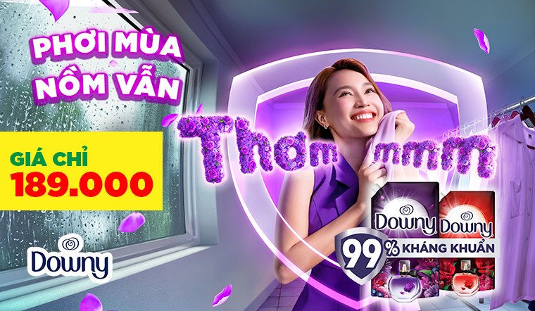 Từ 18/03 - 31/03/2026, nước xả vải Downy đồng giá chỉ 189k/túi 3 lít