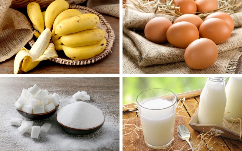 Các nguyên liệu đơn giản giúp tạo nên bánh thơm béo. Các nguyên liệu đơn giản giúp tạo nên bánh thơm béo.