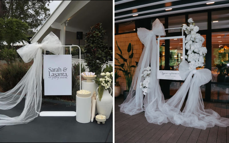 Trang trí với nơ trắng lớn vẫn chưa hạ nhiệt