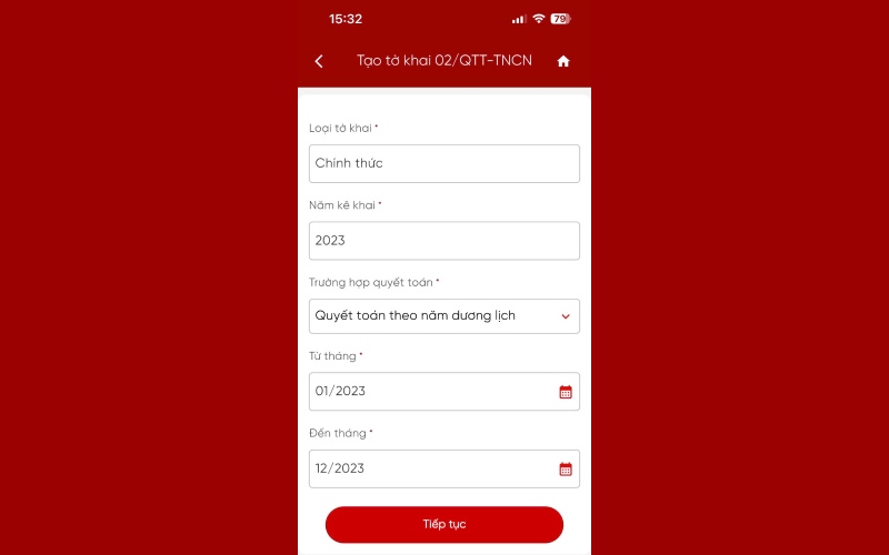 Bước 5: Kê khai chi tiết tờ khai