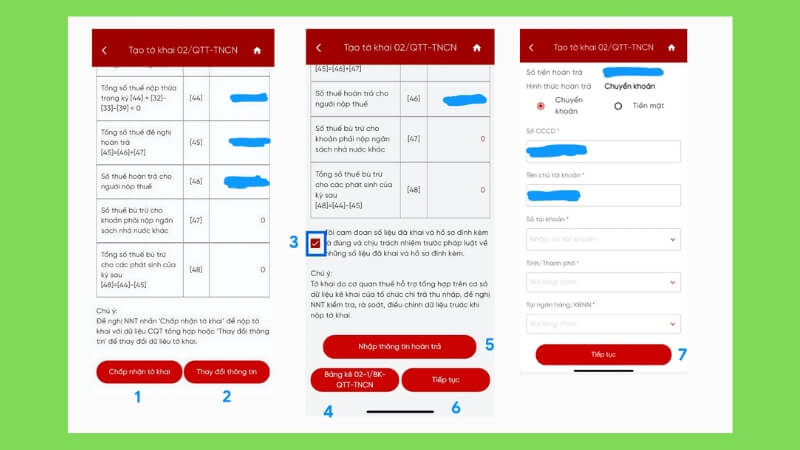 Điền thông tin thu nhập vào tờ khai trực tuyến