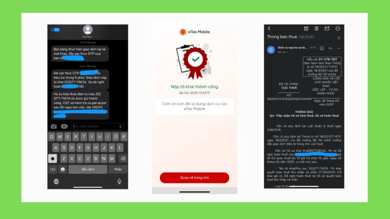 Ký và nộp tờ khai qua mã OTP