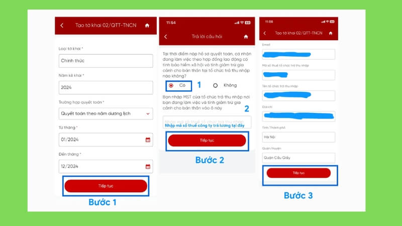 Chọn loại tờ khai và kỳ tính thuế 2025