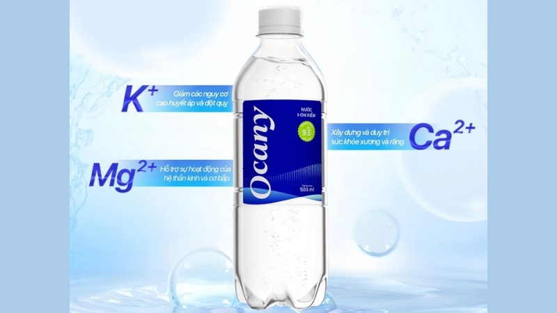 Nước kiềm chứa các ion Canxi, Magie, Kali, Natri giúp bổ sung điện giải