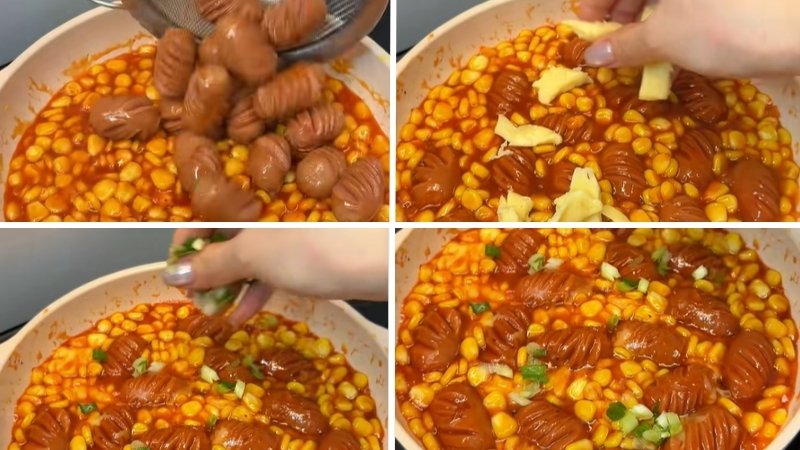 Kết hợp cùng xúc xích và phô mai Kết hợp cùng xúc xích và phô mai