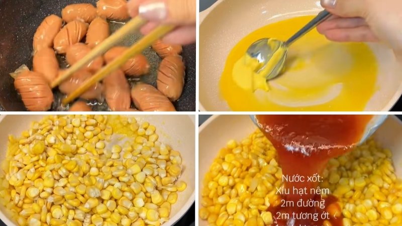 Xào bắp và xúc xích Xào bắp và xúc xích