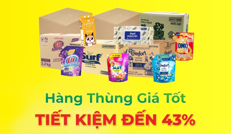 Hàng thùng giá tốt - Tiết kiệm đến 43% tại Bách hóa XANH