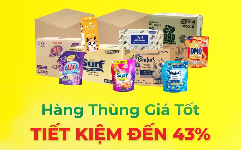 Hàng thùng giá tốt - Tiết kiệm đến 43% tại Bách hóa XANH Hàng thùng giá tốt - Tiết kiệm đến 43% tại Bách hóa XANH