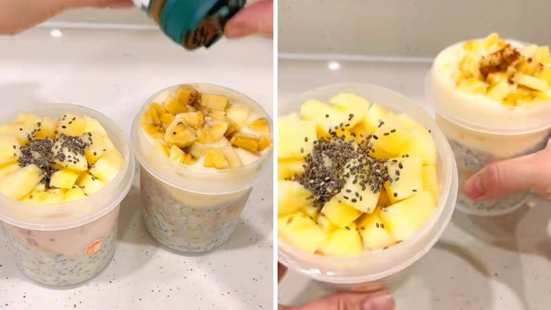 Thành phẩm yến mạch ngâm qua đêm