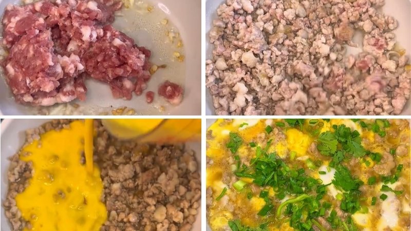 Làm món trứng đúc thịt Làm món trứng đúc thịt
