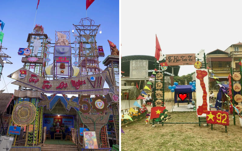 Cổng trại bắt mắt làm từ tre