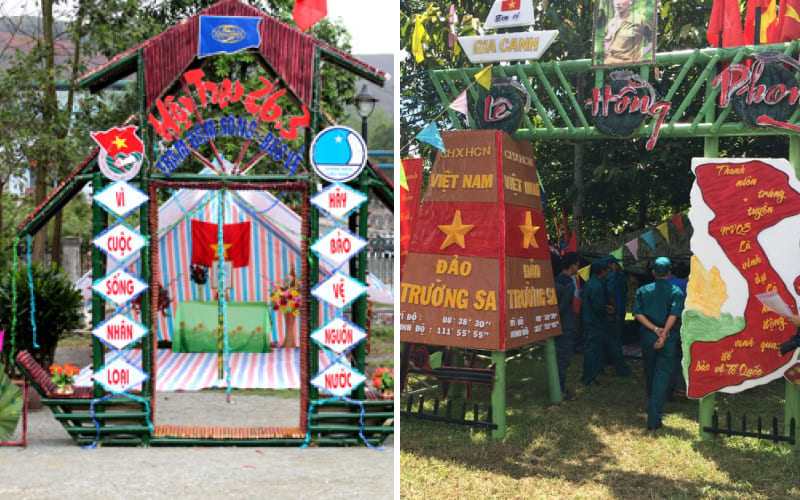 Mẫu cổng trại tone xanh dễ ghi điểm